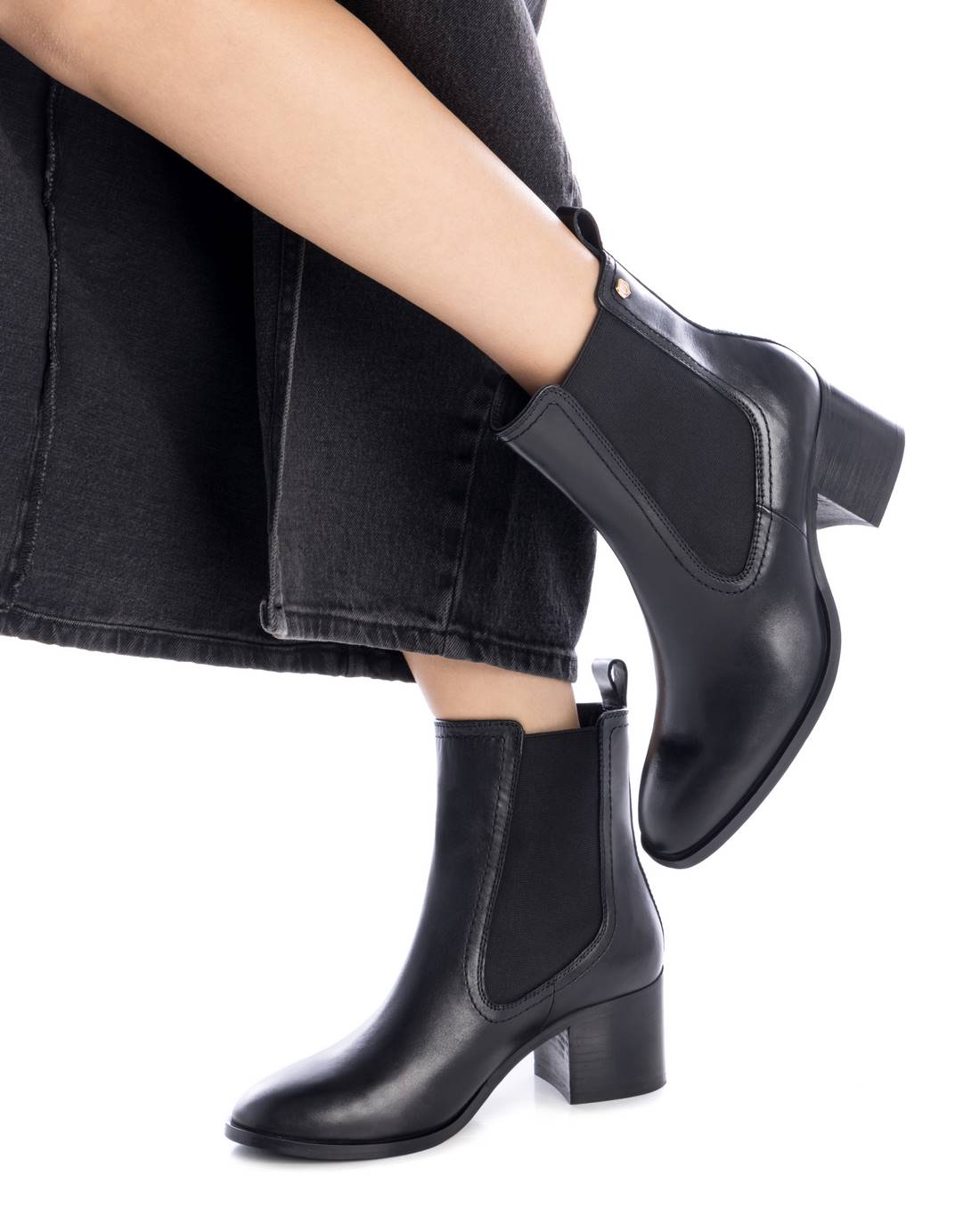 Carmela 16177201 bottines femme noir cuir talon 5 cm