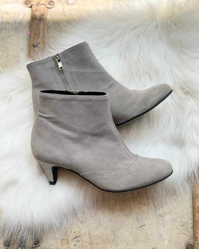Dessine Moi Un Soulier bottine velours gris paillettes argent 38