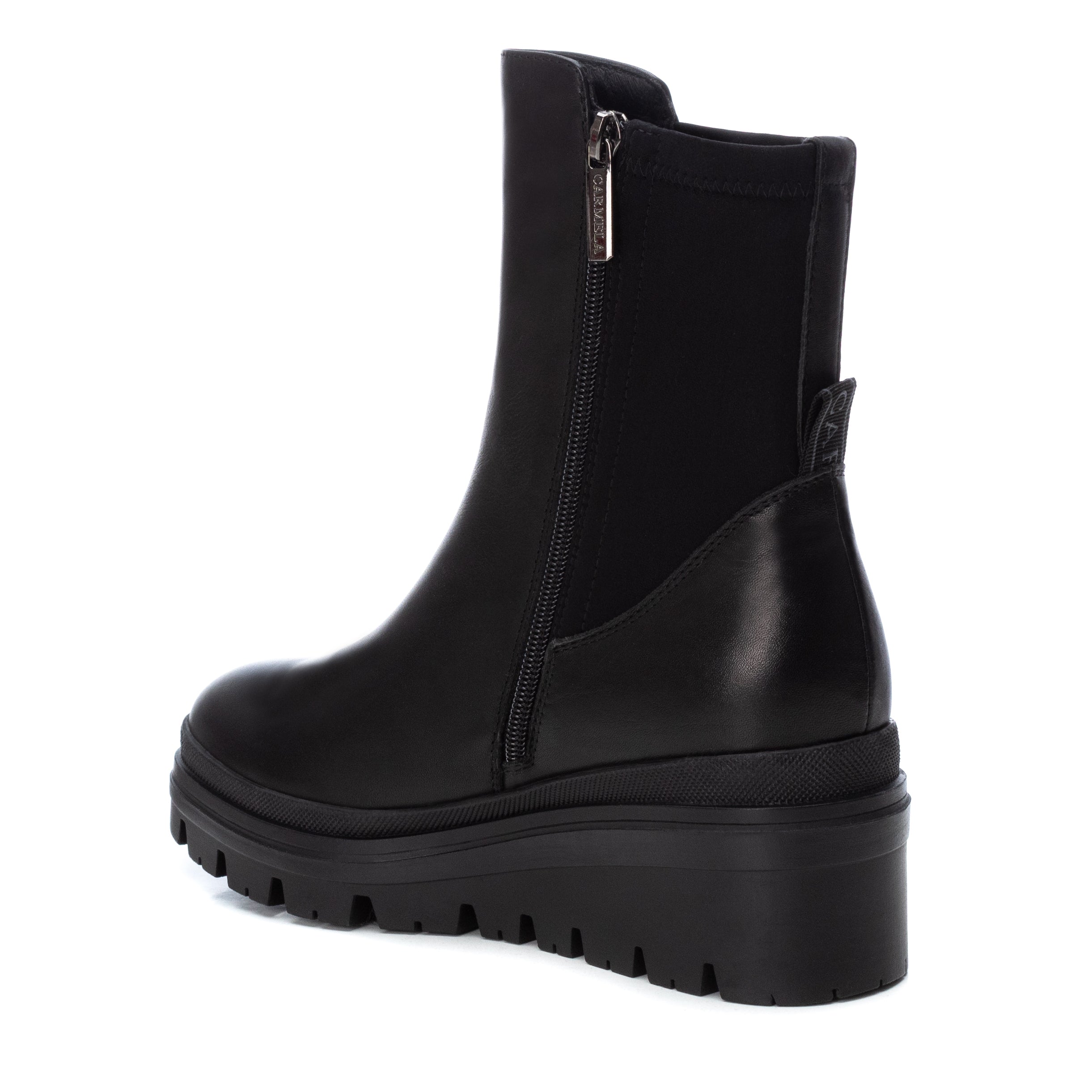Carmela 16022901 bottines femme noir cuir compensé 6 cm