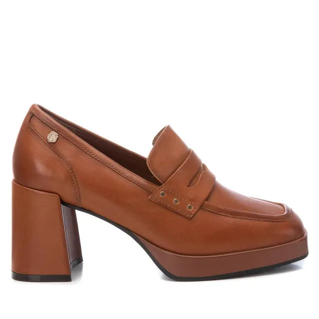 Carmela 16184702 mocassin cuir marron talon moyen