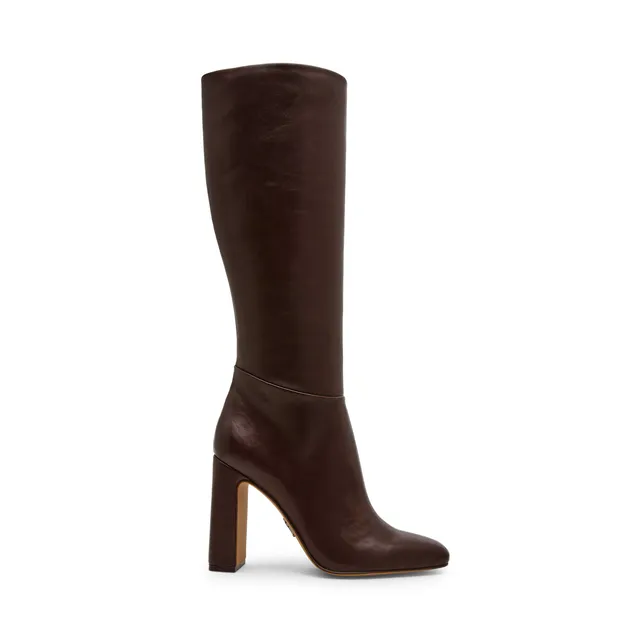 Steve Madden Ally botte haute marron café talon 10 cm