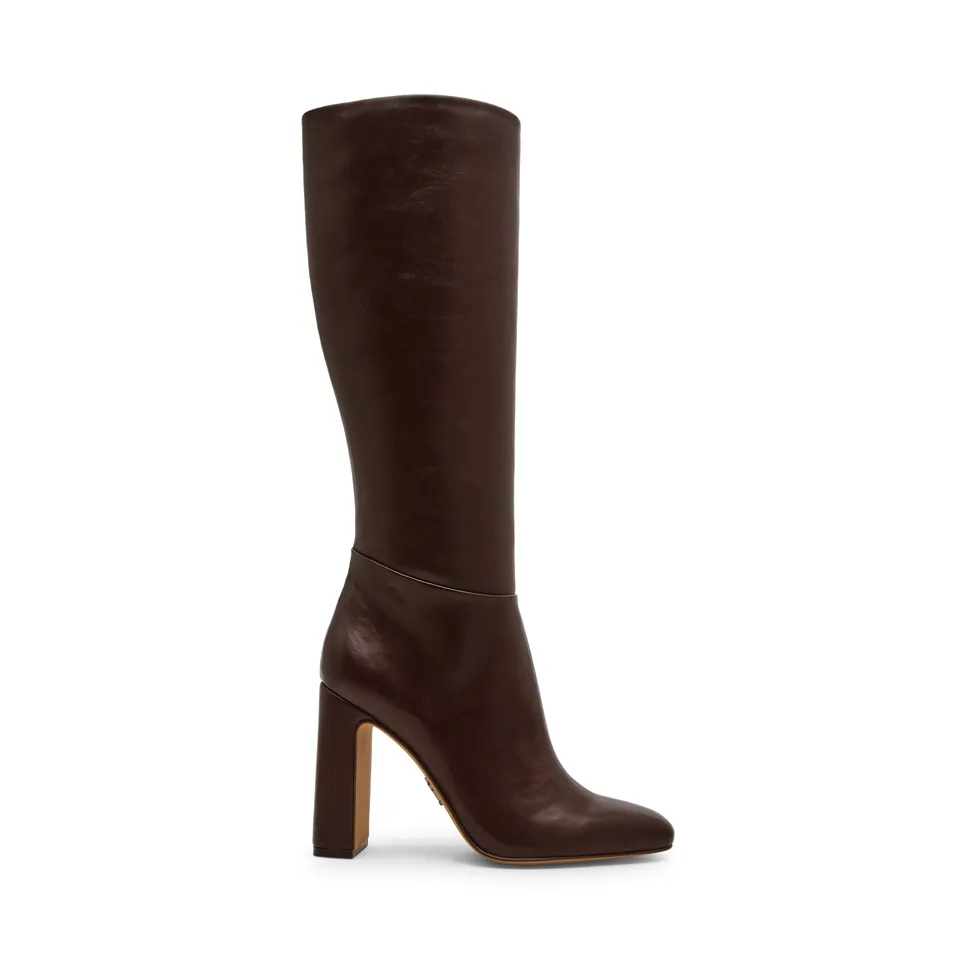 Steve Madden Ally botte haute marron café talon 10 cm