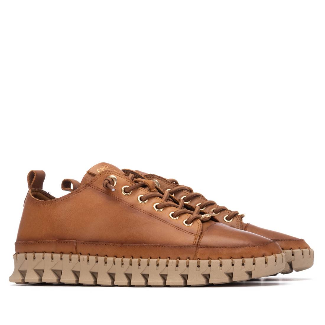 Carmela 16253101 sneaker camel cuir véritable lacets