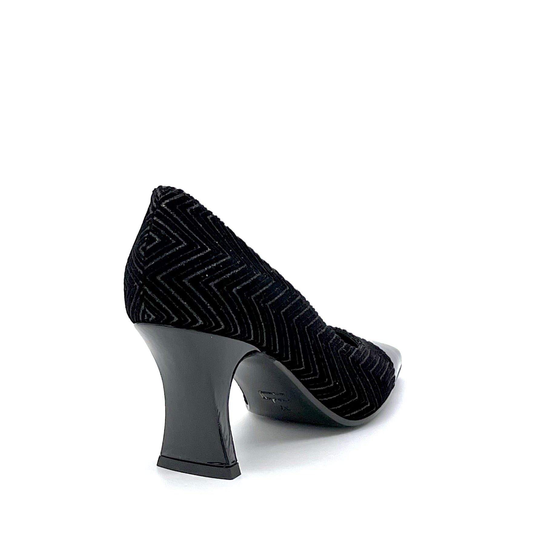ELATA 53502 escarpins glitter vernis noir talon 7,5 cm