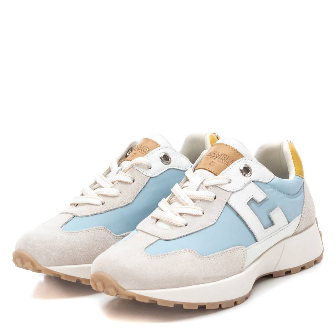 Carmela 16066404 basket bleue pastel cuir