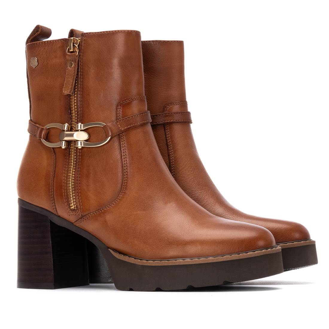 Carmela 16268502 bottines cuir camel à talon