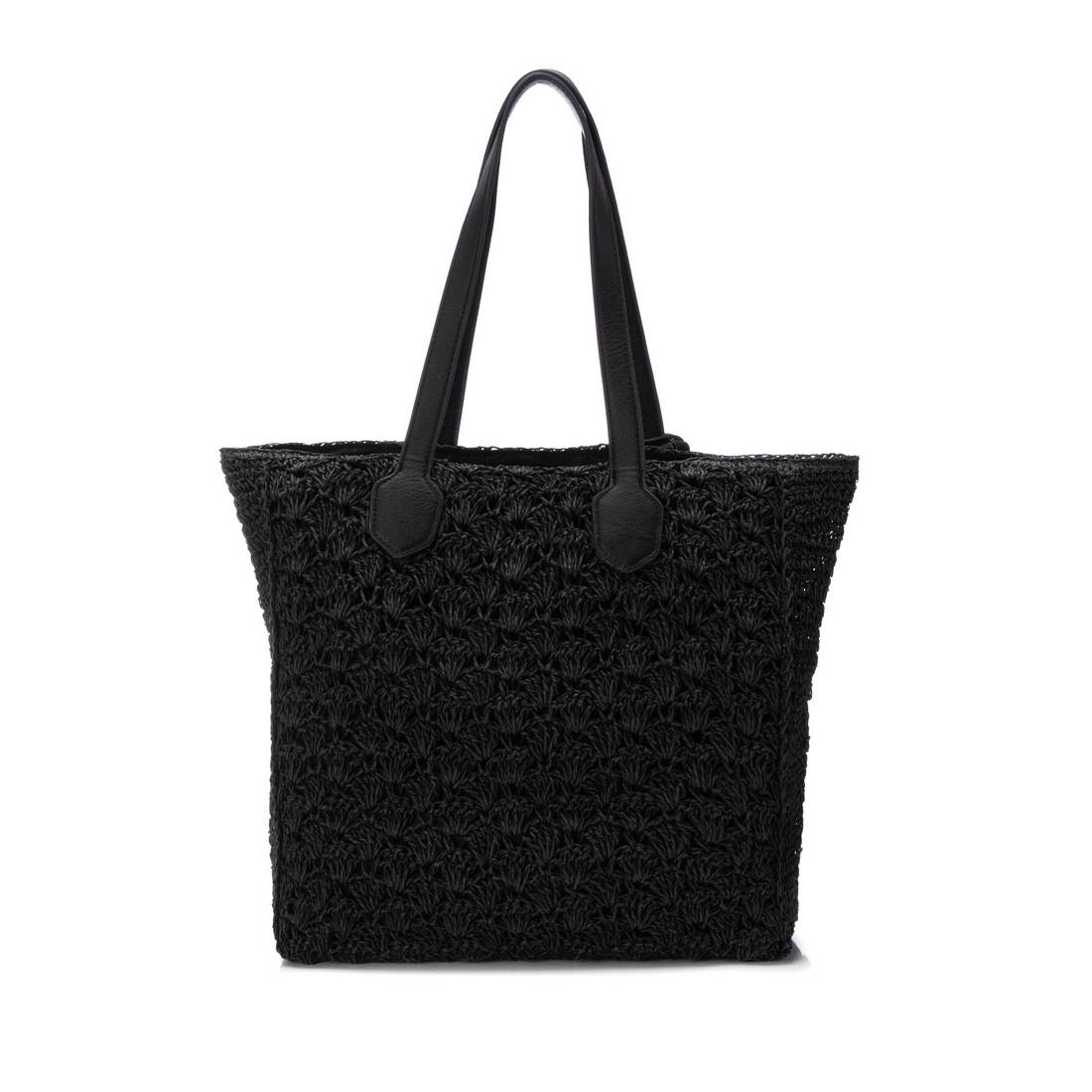 Carmela 18610505 sac epaule raphia noir zip