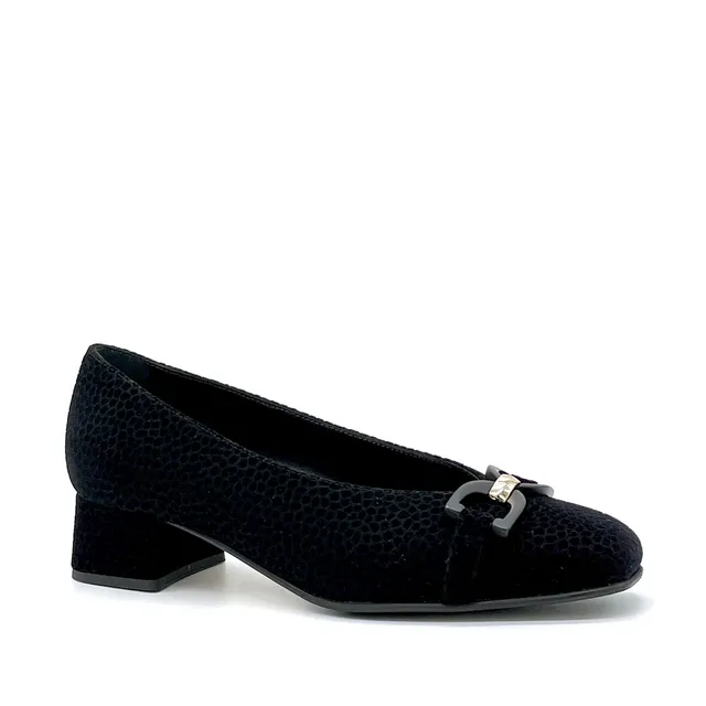 ELATA 74706 escarpins daim noir talon 3,5 cm