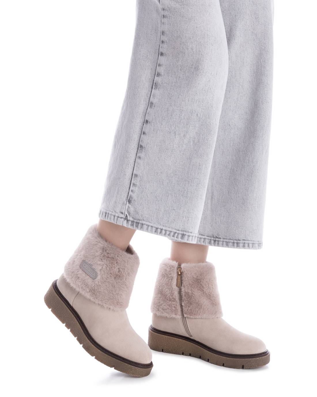 Carmela 16267102 bottine femme beige cuir fourrée