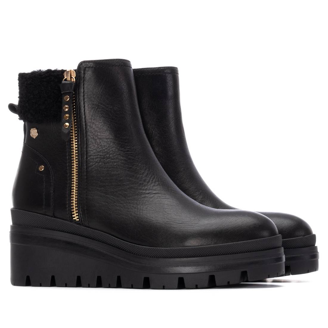 Carmela 16271201 bottine cuir noir fourrée
