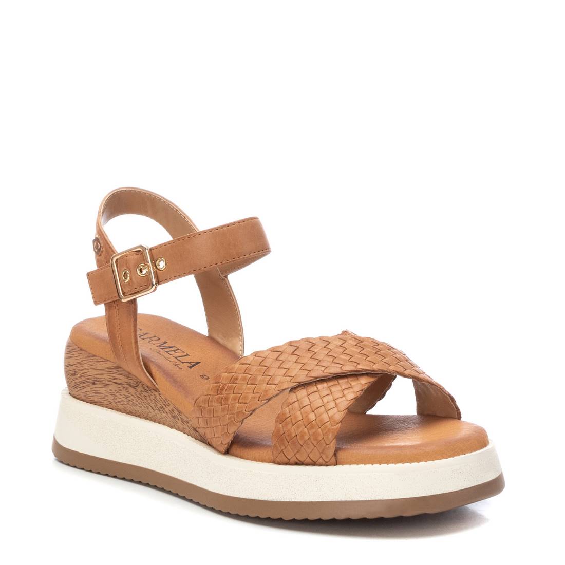 Carmela 16139102 sandale femme cuir marron compensée