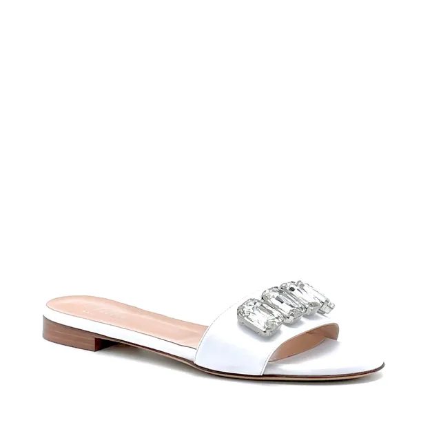 ELATA 11112C mule cuir blanc crystal pointure 37