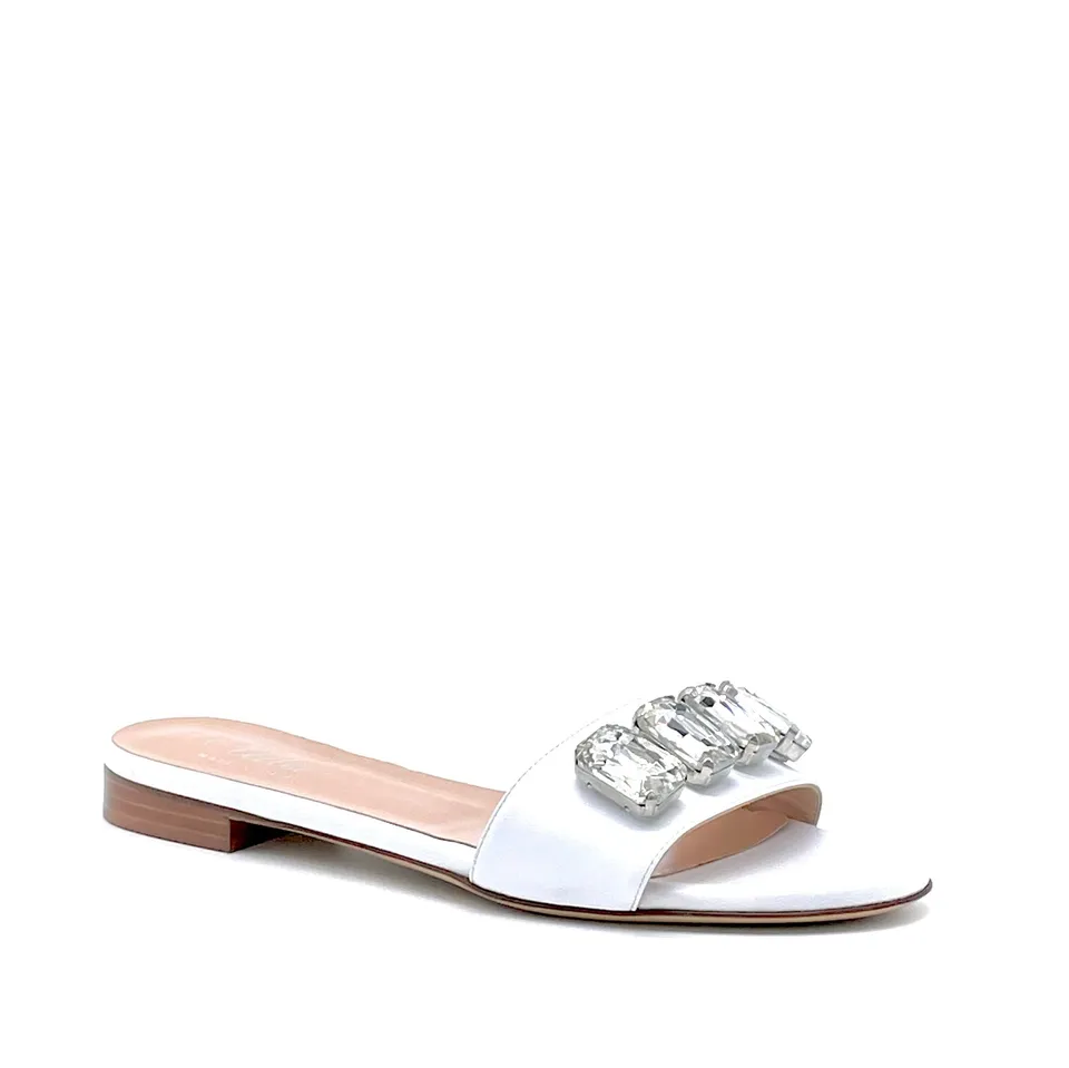 ELATA 11112C mule cuir blanc crystal pointure 37