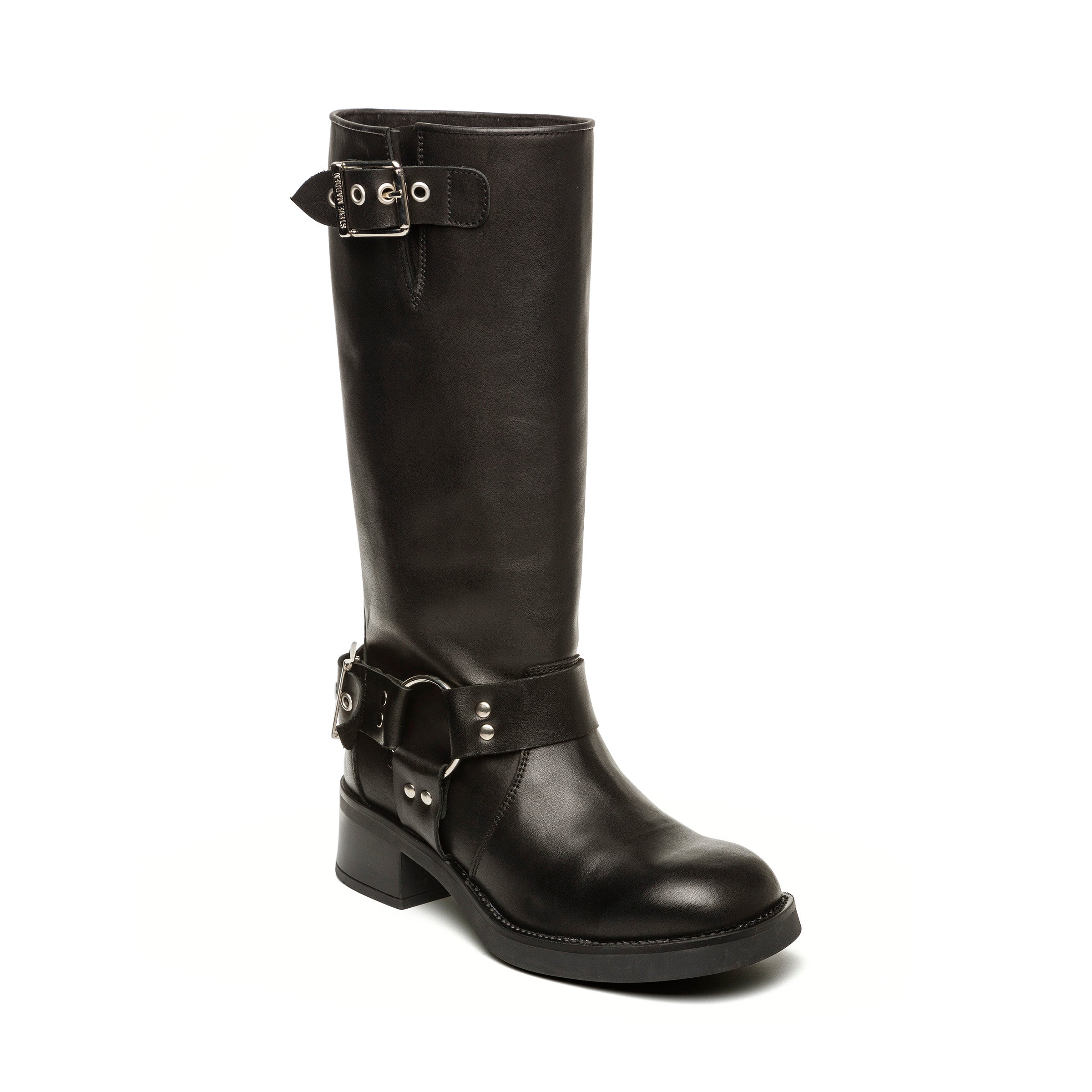 Steve Madden Beau bottes cuir noir mi-mollet