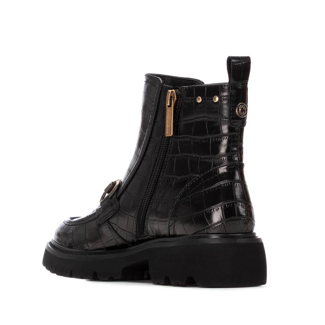 Carmela 16254801 bottines plates noires chaîne