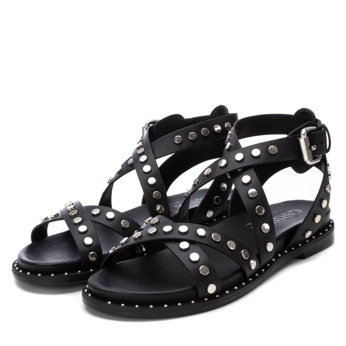 Carmela 16239301 sandales femme noir cuir clous
