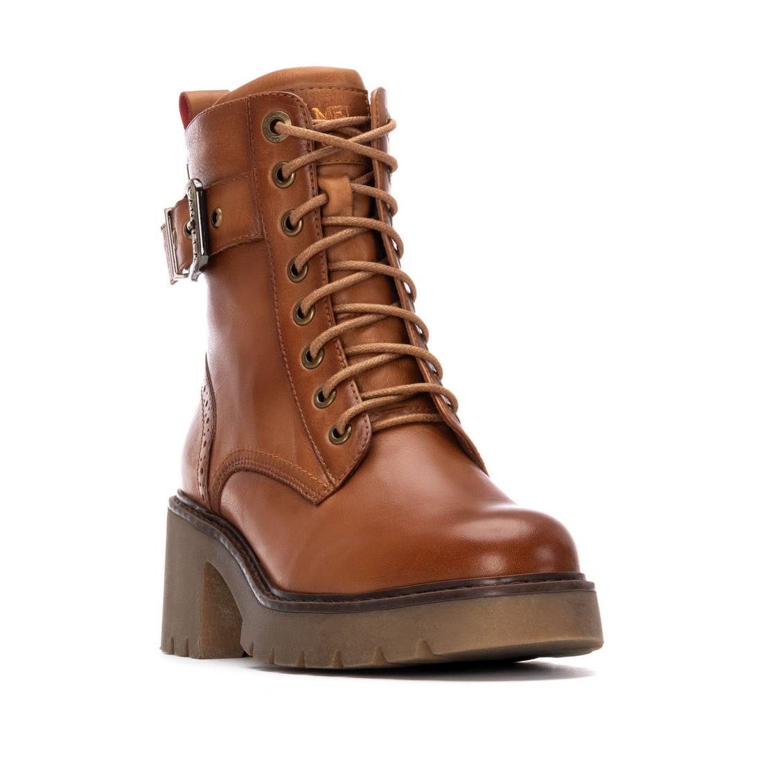 Carmela 16256801 bottines cuir camel talon moyen femme