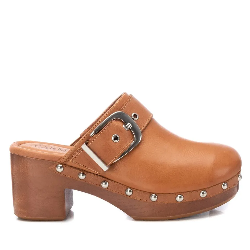 Carmela 16074402 sabots femme cuir marron talon 7 cm