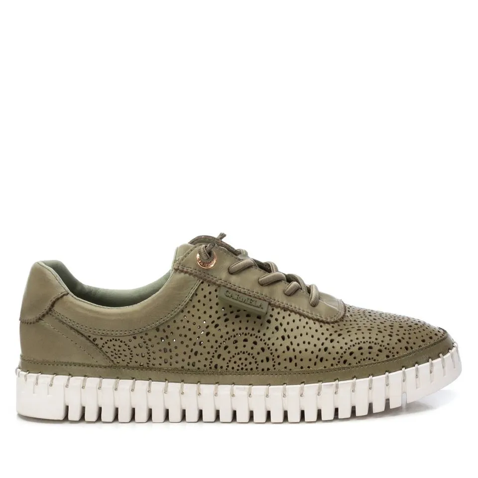 Carmela 16232706 derbie femme kaki cuir ajouré