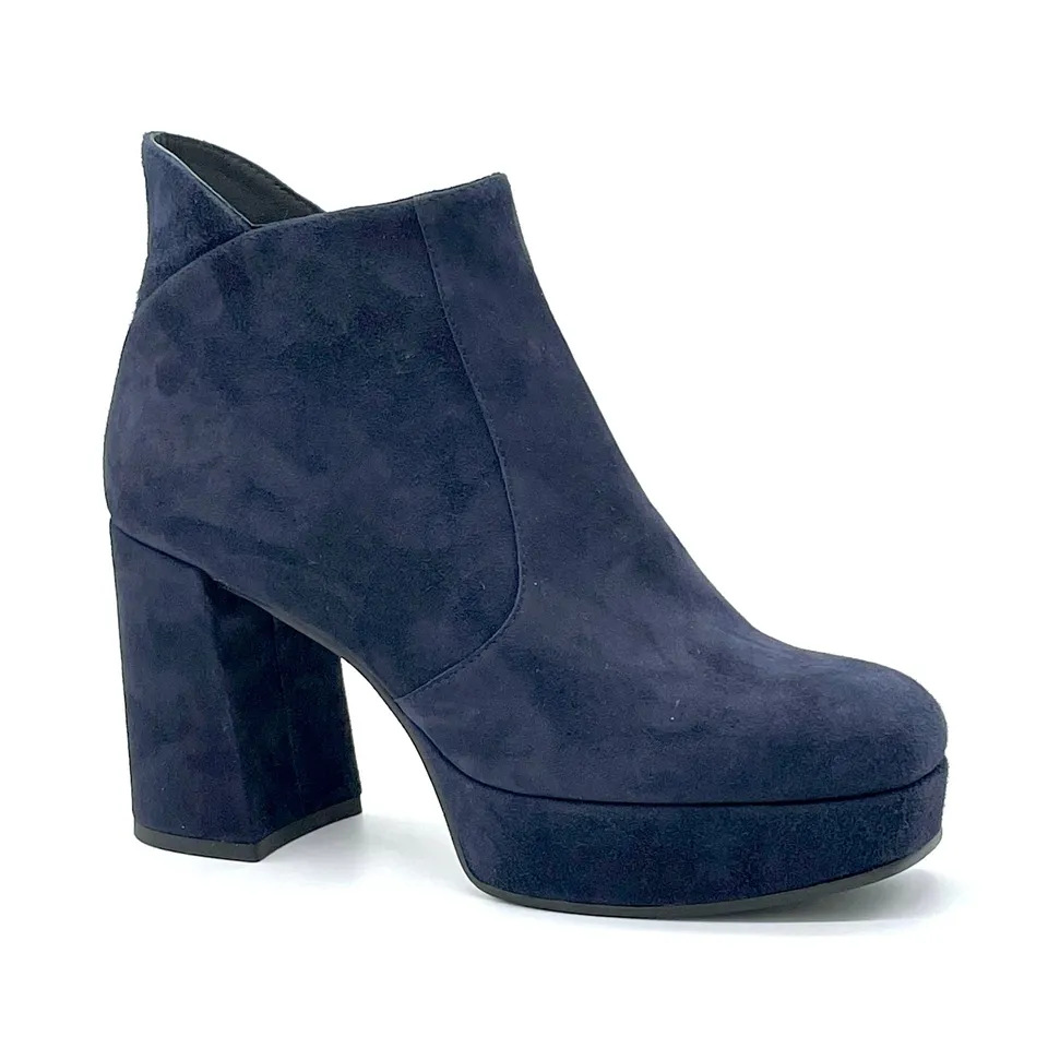ELATA 52503 bottines daim bleu talon 9 cm