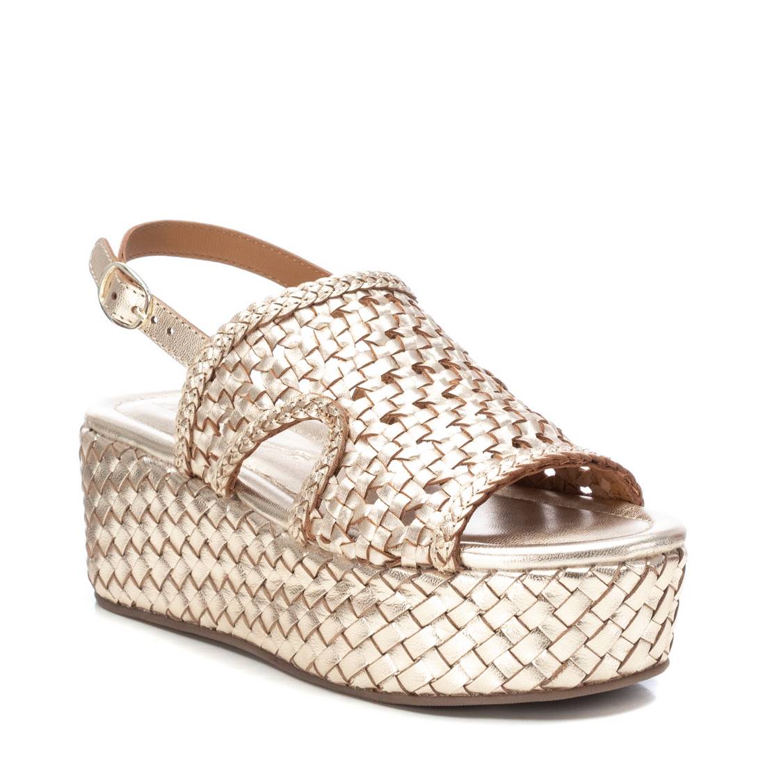 Carmela 16163603 sandales cuir doré compensées