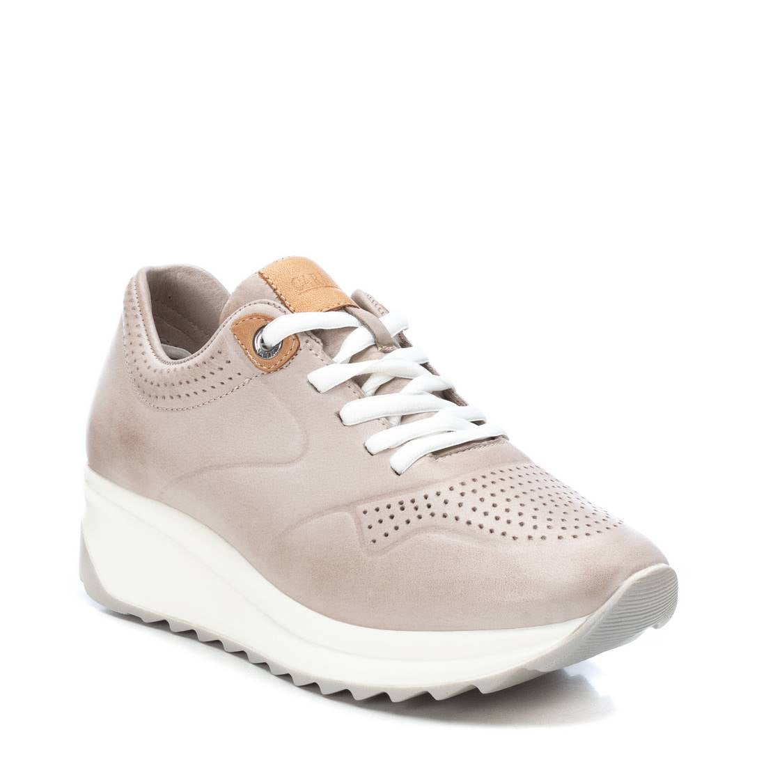 Carmela 16079805 basket blanche cuir plate lacets