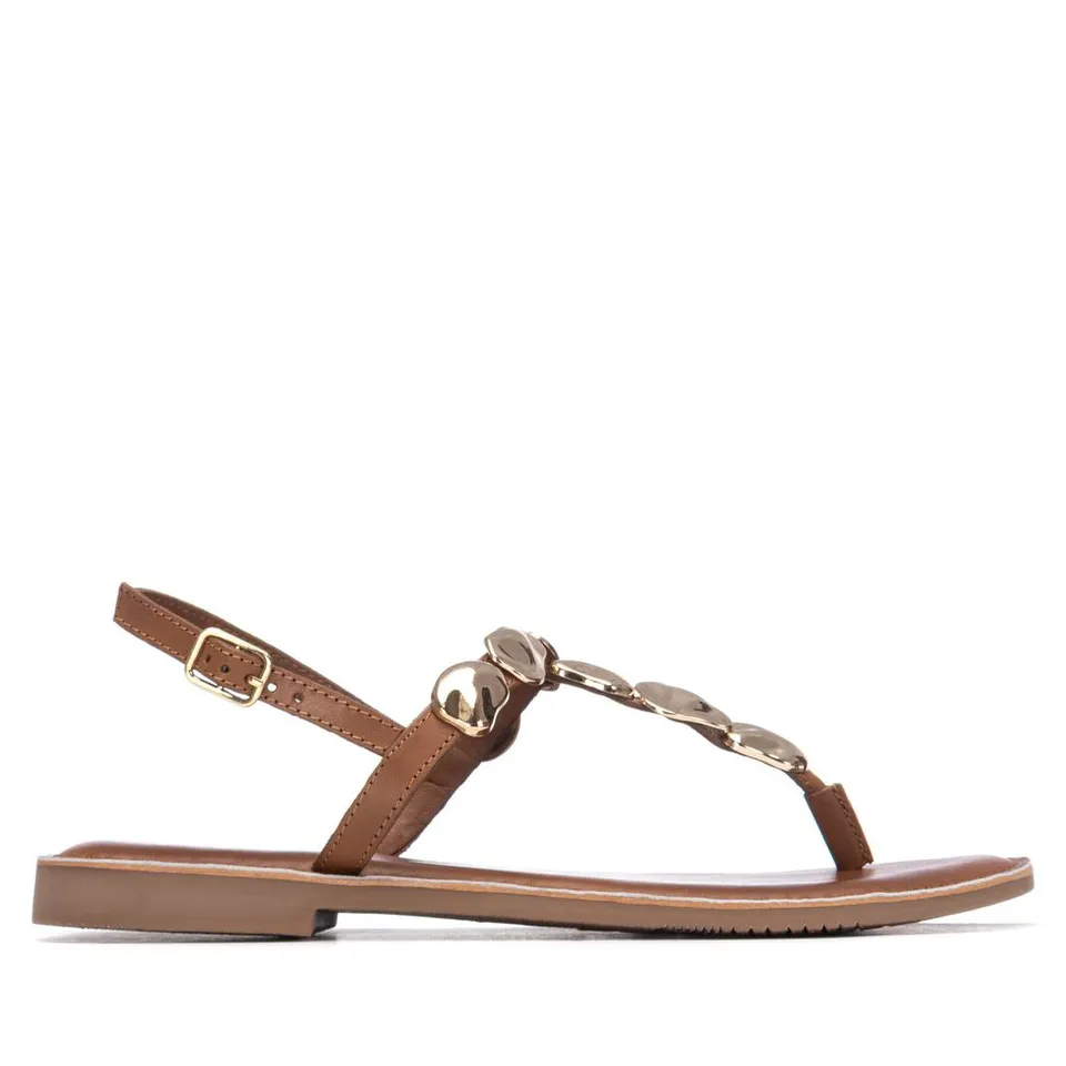 Carmela 16329303 sandales cuir camel plates