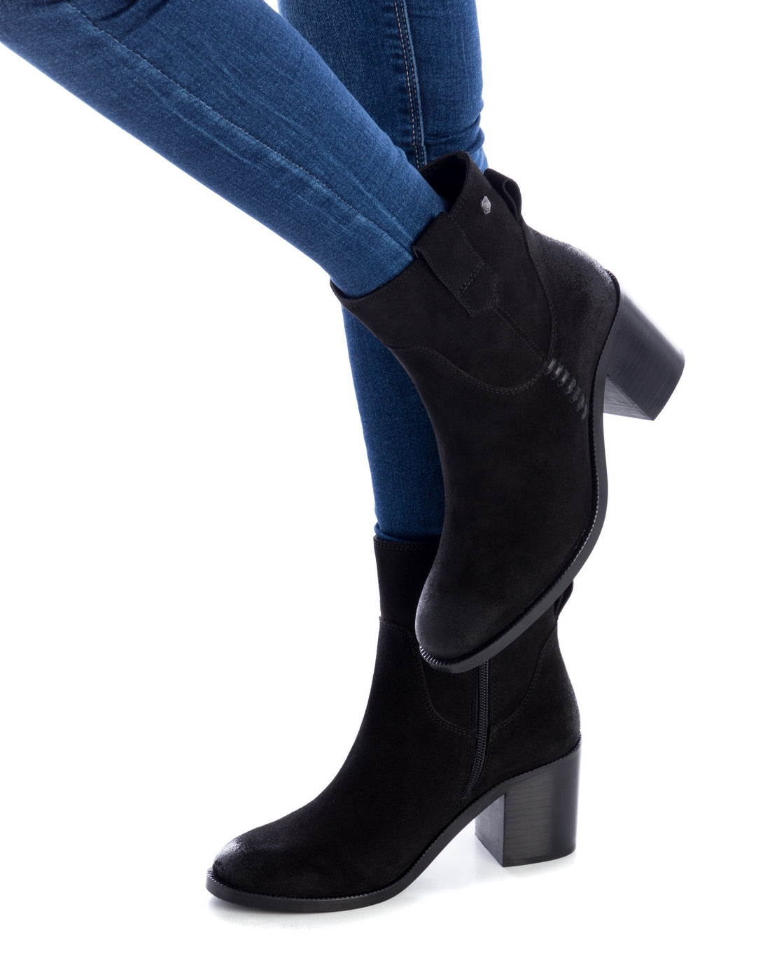 Carmela 16006003 bottines suède noir talon 7 cm