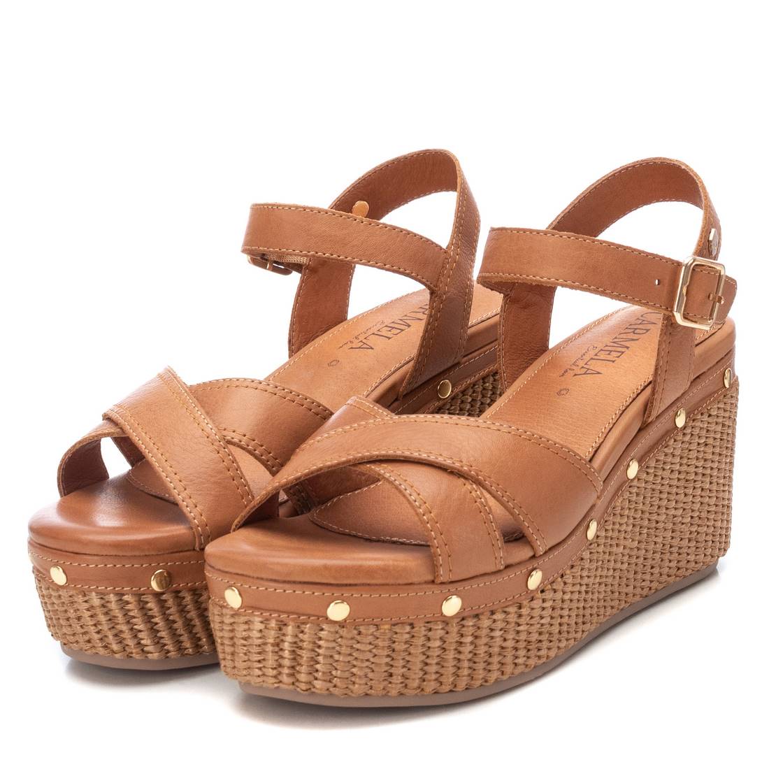 Carmela 16075002 sandales compensees marron cloutees