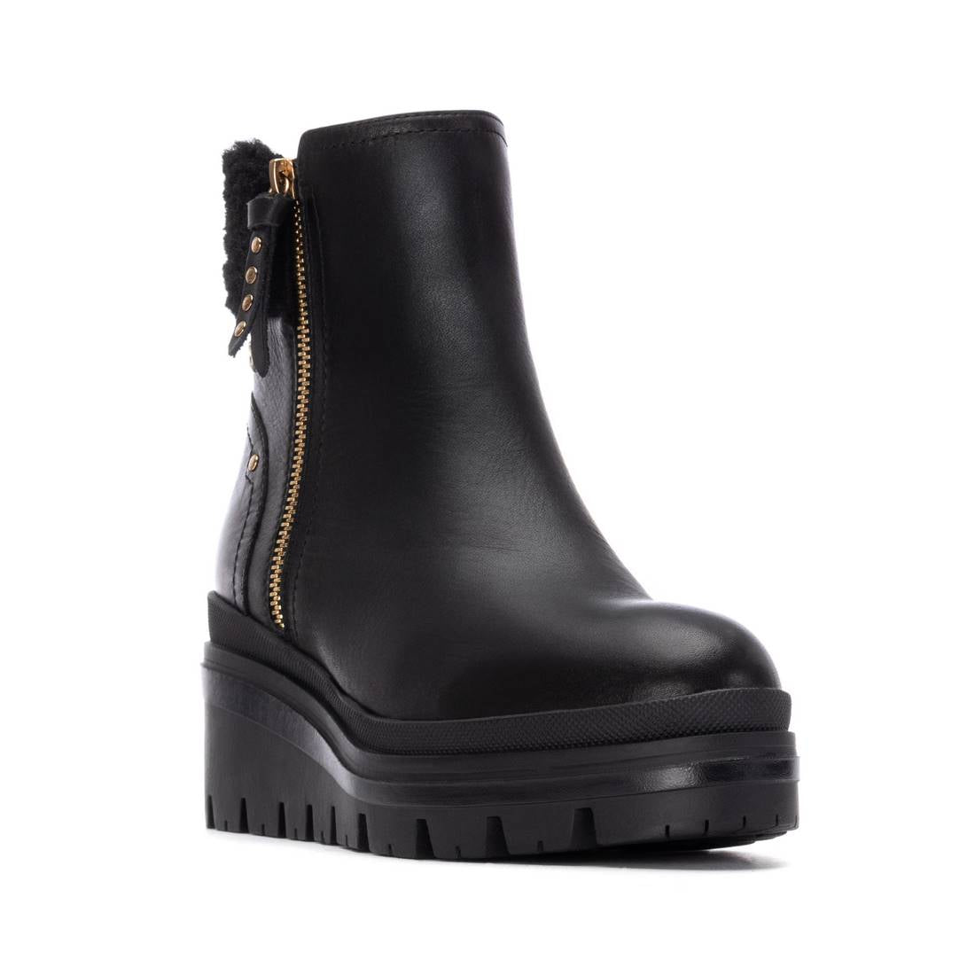 Carmela 16271201 bottine cuir noir fourrée