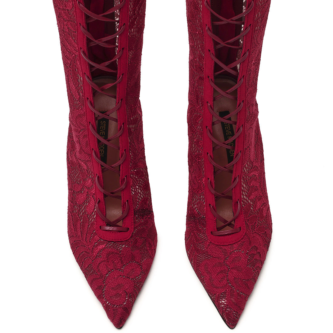 Steve Madden Maxine bottes bordeaux dentelle 10 cm