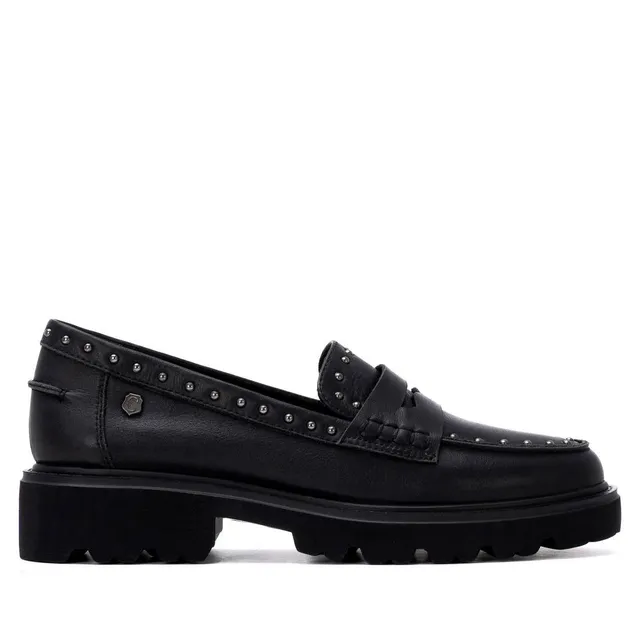 Carmela 16427101 mocassin noir cuir semelle gomme