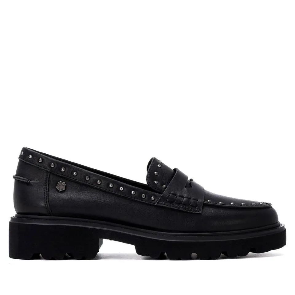Carmela 16427101 mocassin noir cuir semelle gomme
