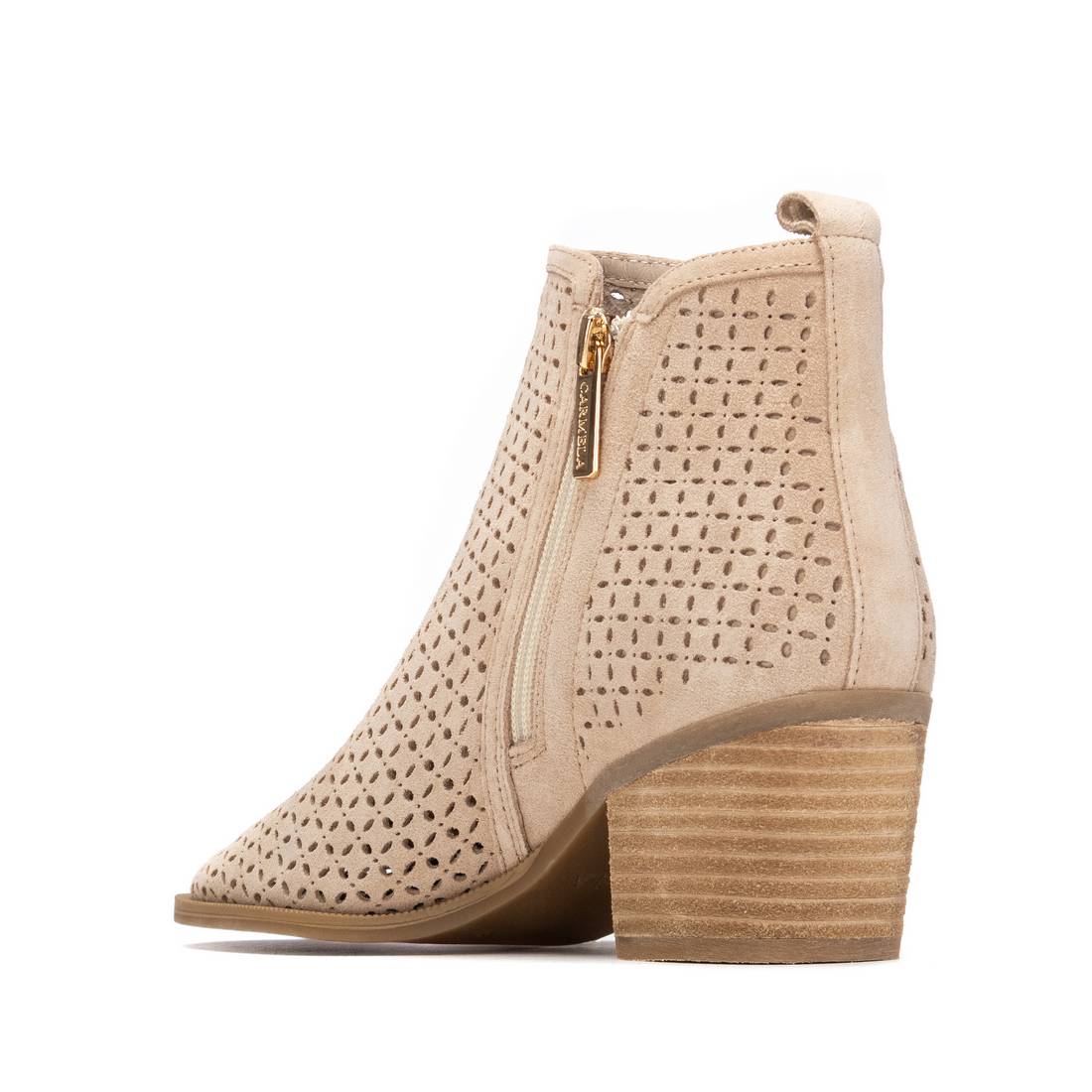 Carmela 163149 16314903 bottine beige ajourée cuir