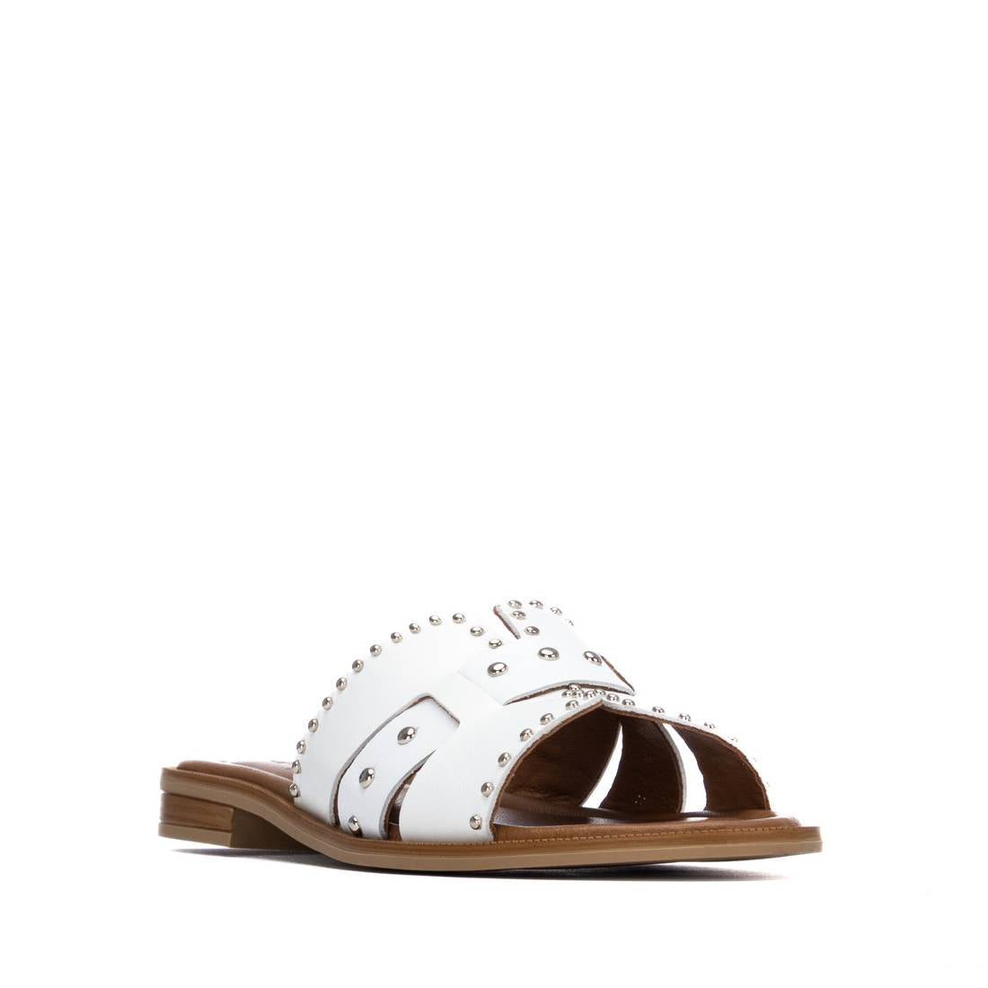 Carmela 16306003 sandales plates femme blanc cuir