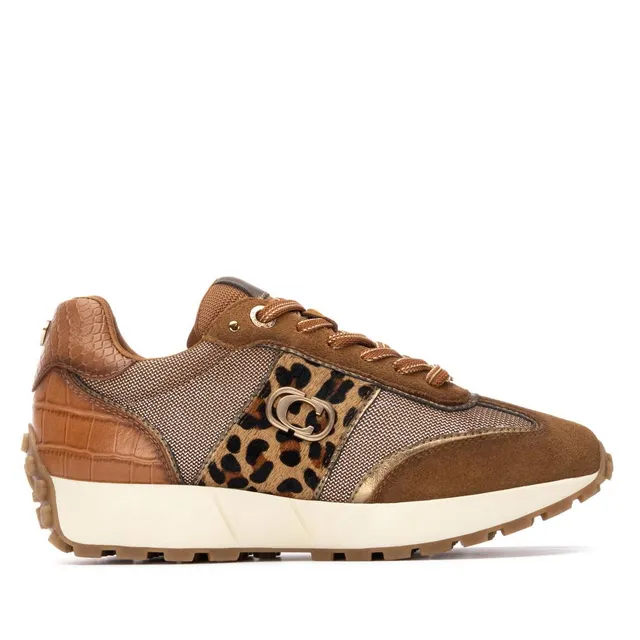 Carmela 16270201 sneaker femme camel effet coco