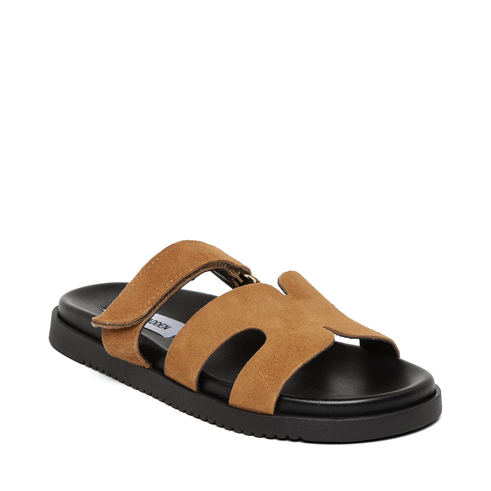 Steve Madden Missile-E sandale camel suède plate