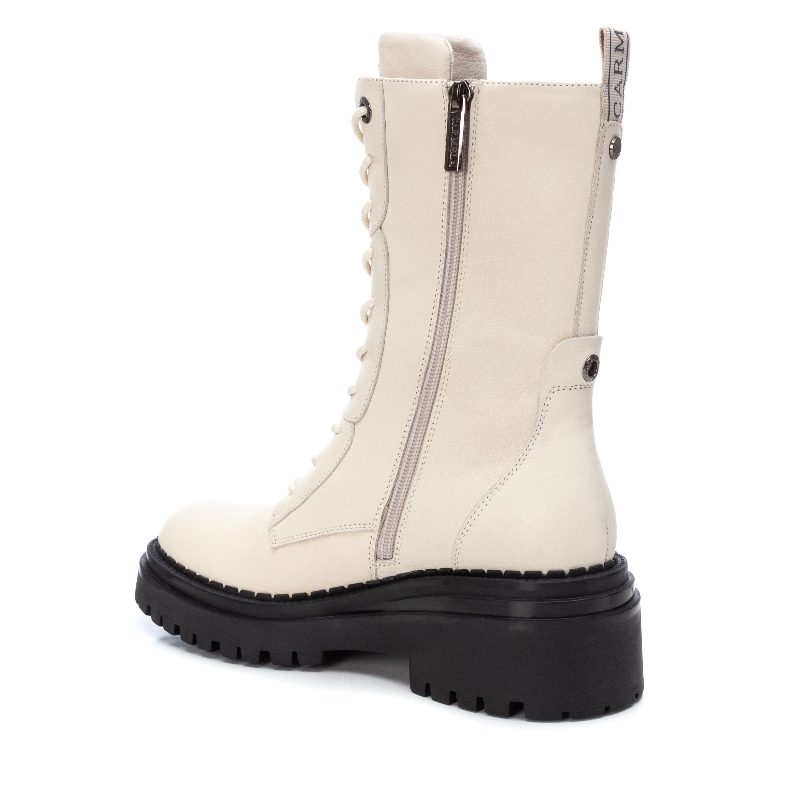 Carmela 16018902 bottines femme blanc cuir militaire