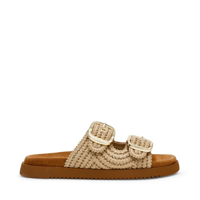Steve Madden Miramar sandales raphia naturel plates