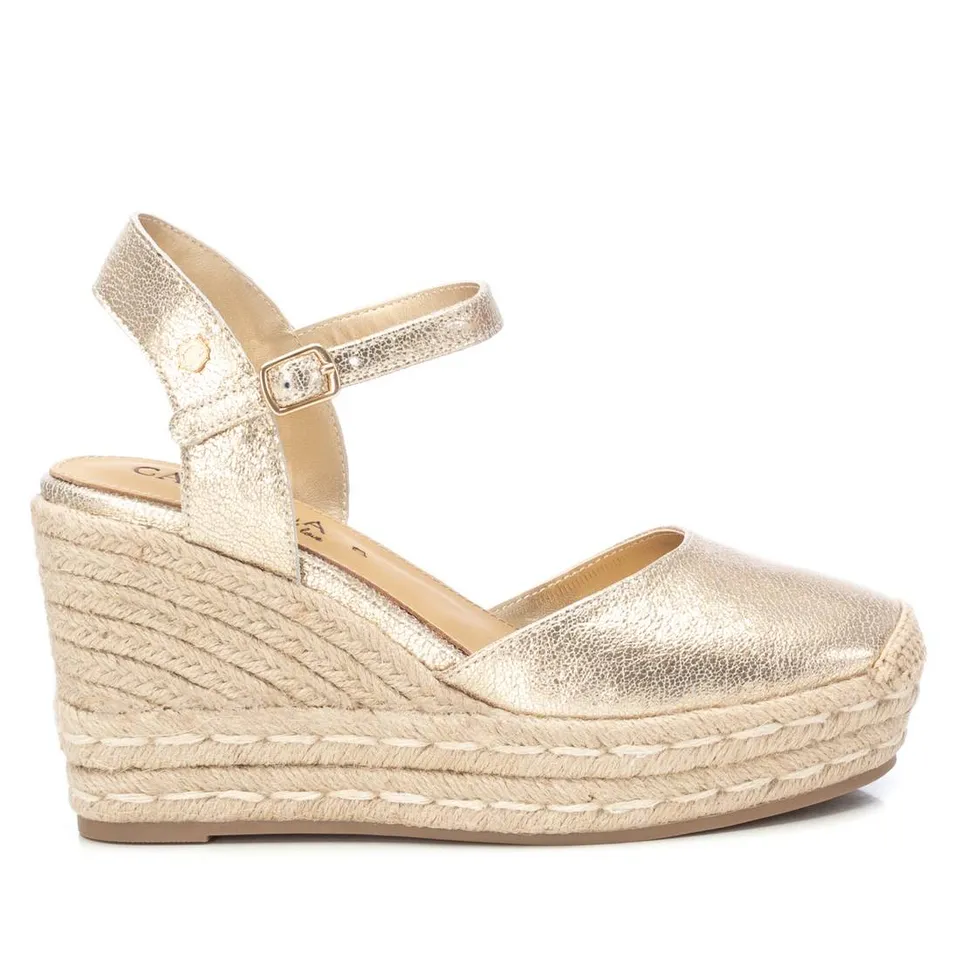Carmela 16162601 espadrilles compensées dorées 9 cm