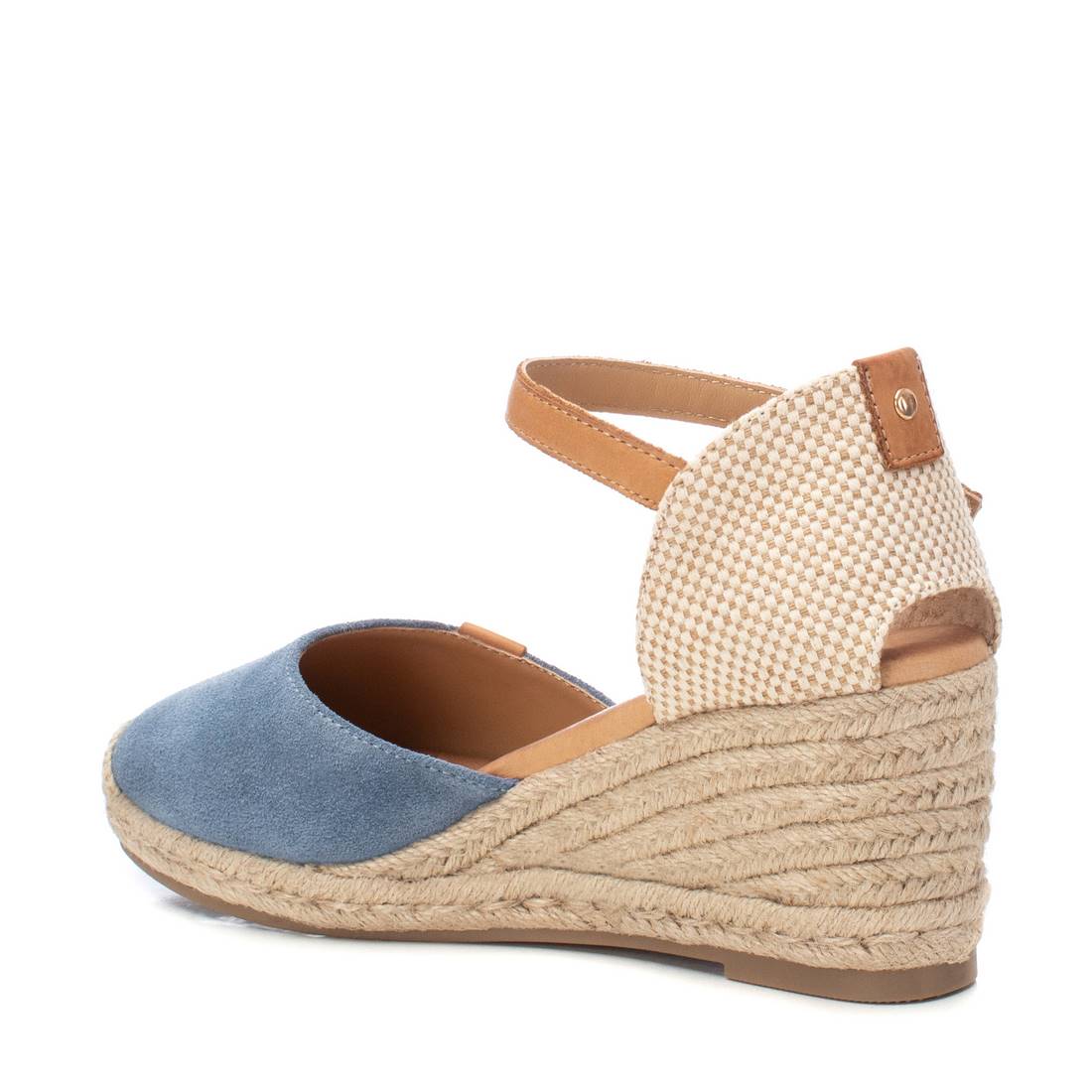 Carmela 16161806 espadrille cuir bleu compensé 7 cm