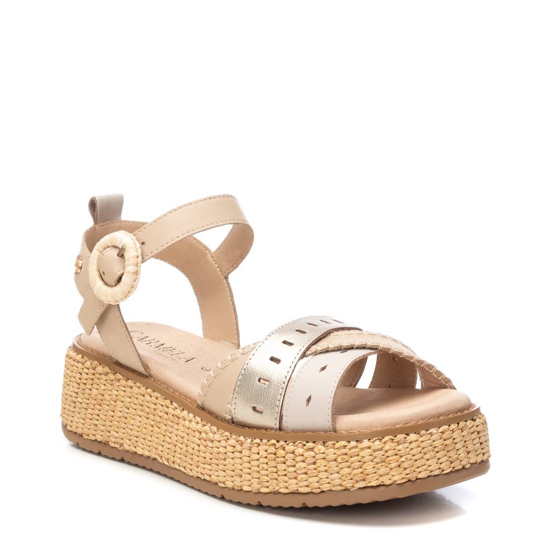 Carmela 16235203 sandales cuir marron talon compensé