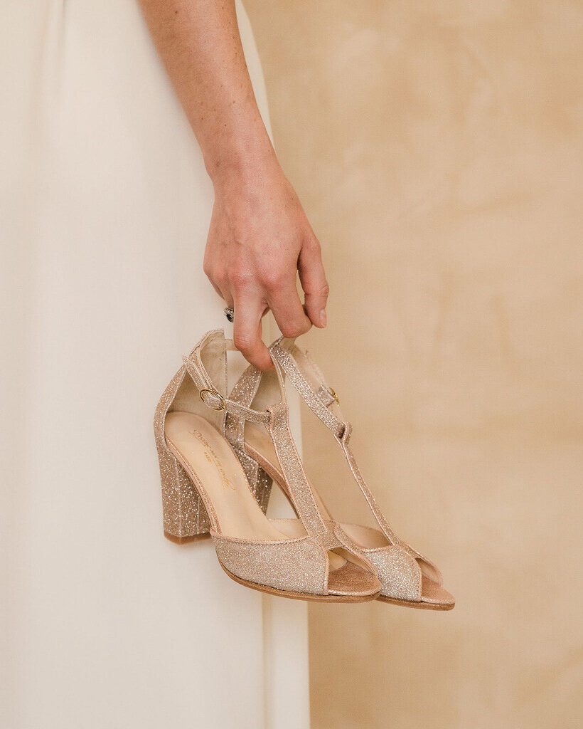 Dessine Moi Un Soulier Charlotte sandales paillettes or blond
