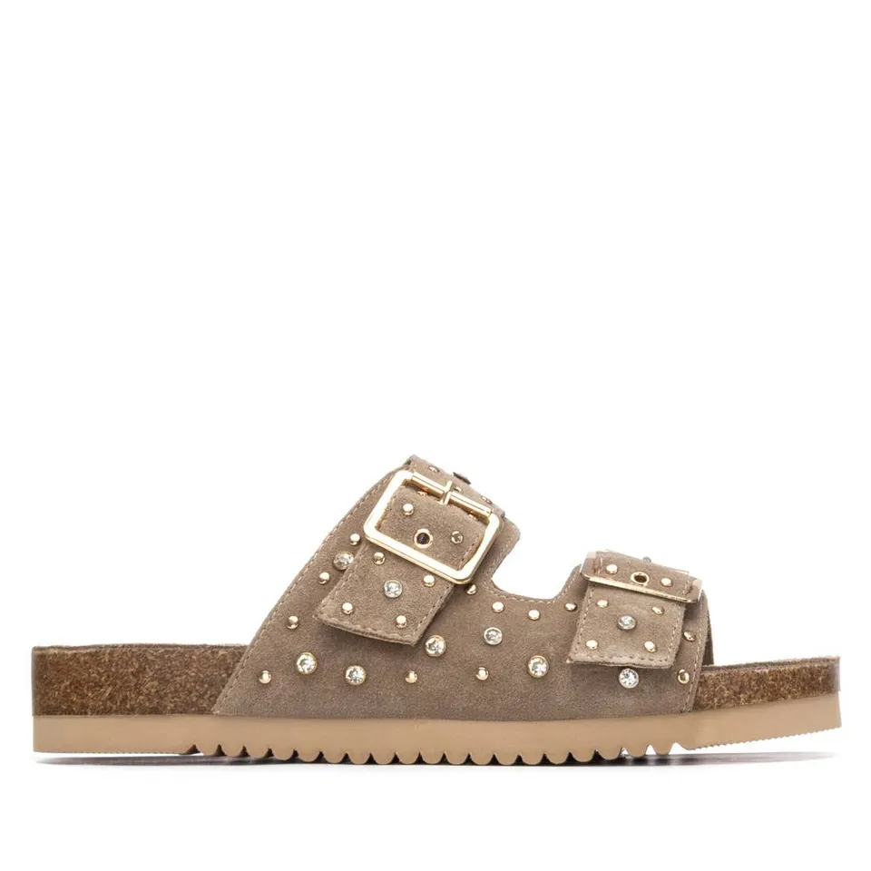 Carmela 16328202 sandales plates taupe cuir