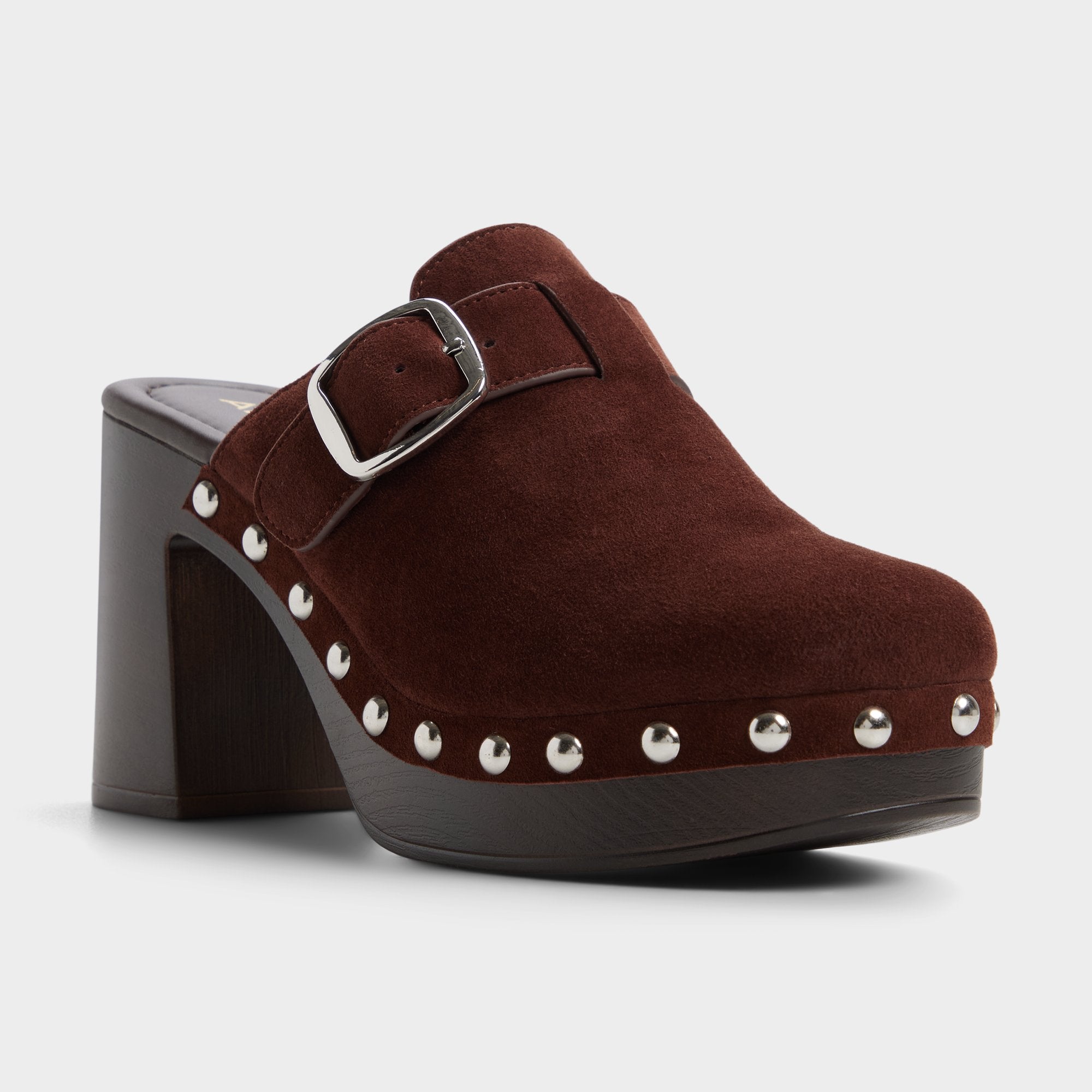 ALDO Miloria mules à talon daim marron cloutées