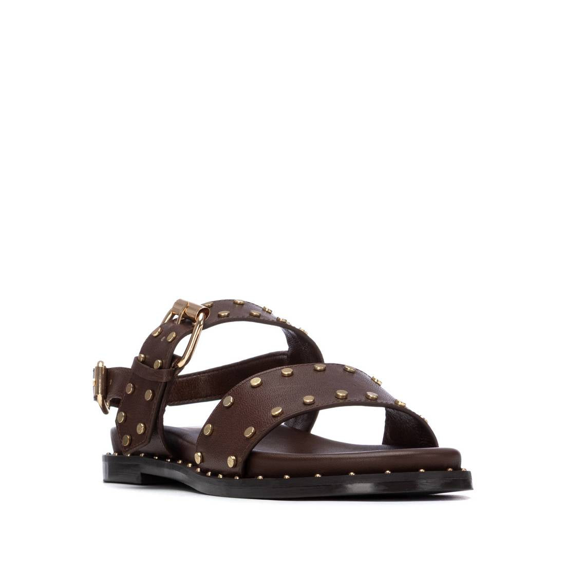 Carmela 16319702 sandale femme marron cuir plate