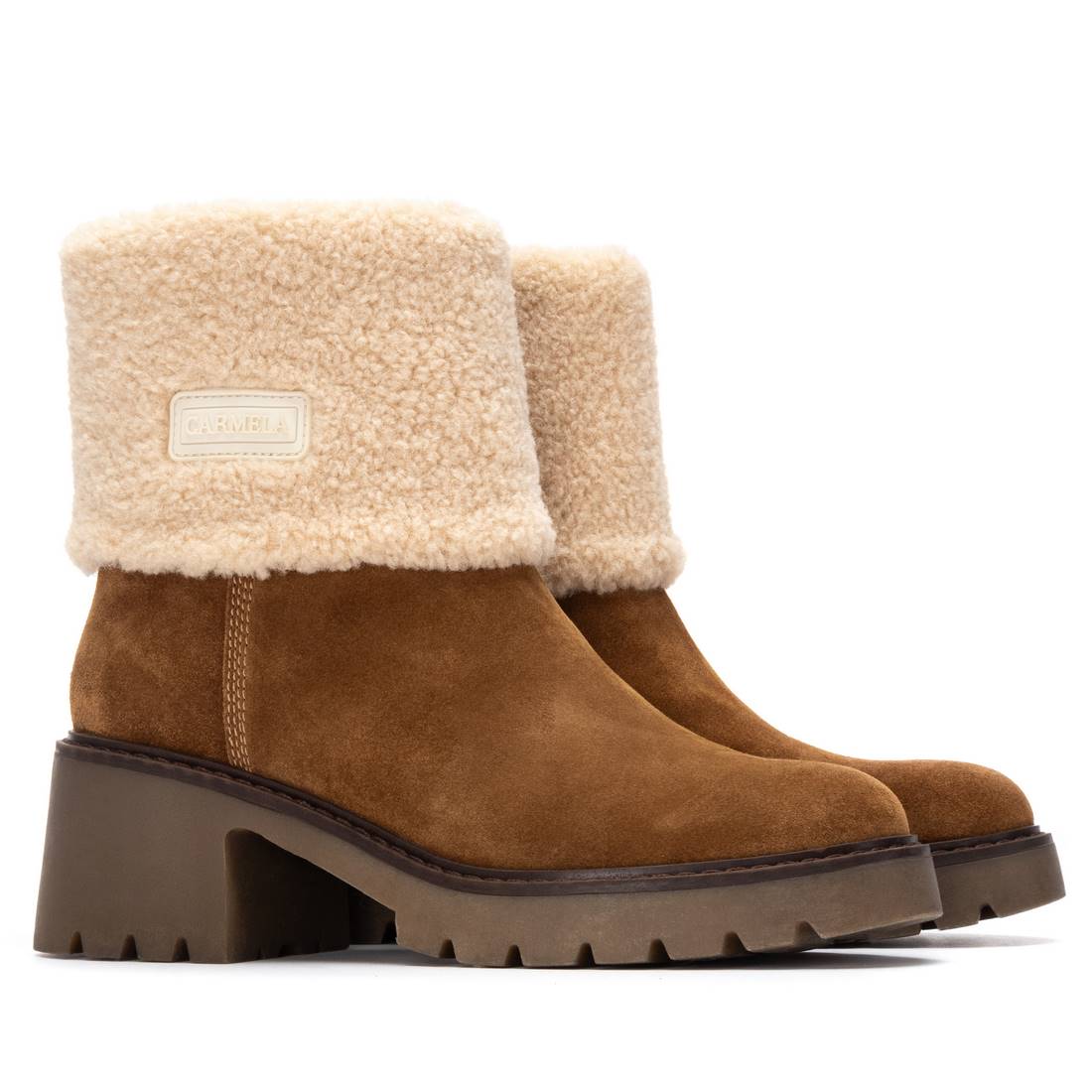 Carmela 16265903 bottines cuir camel fourrées