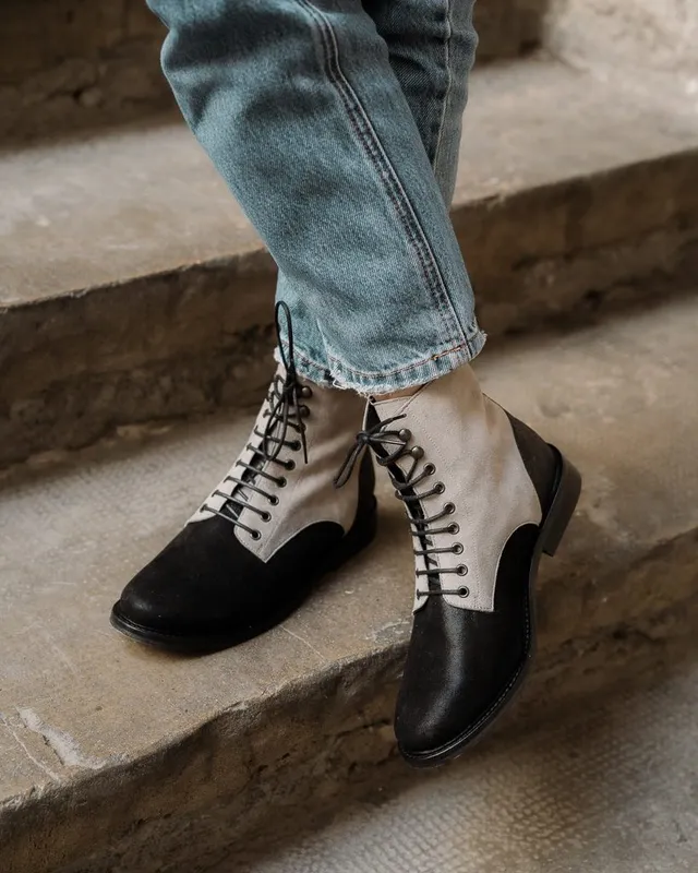 Dessine Moi Un Soulier Boots Billie bottines velours cendre noir
