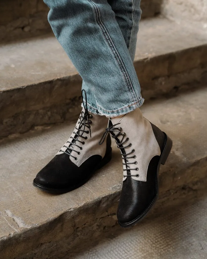 Dessine Moi Un Soulier Boots Billie bottines velours cendre noir