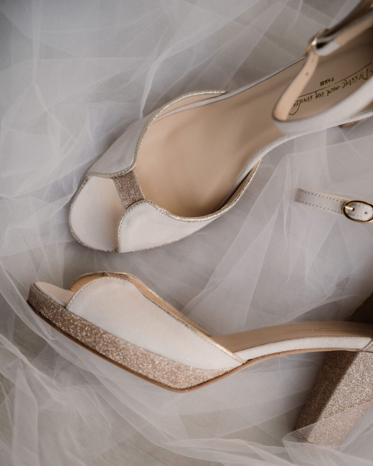 Dessine Moi Un Soulier Charlotte sandales blanc cassé or